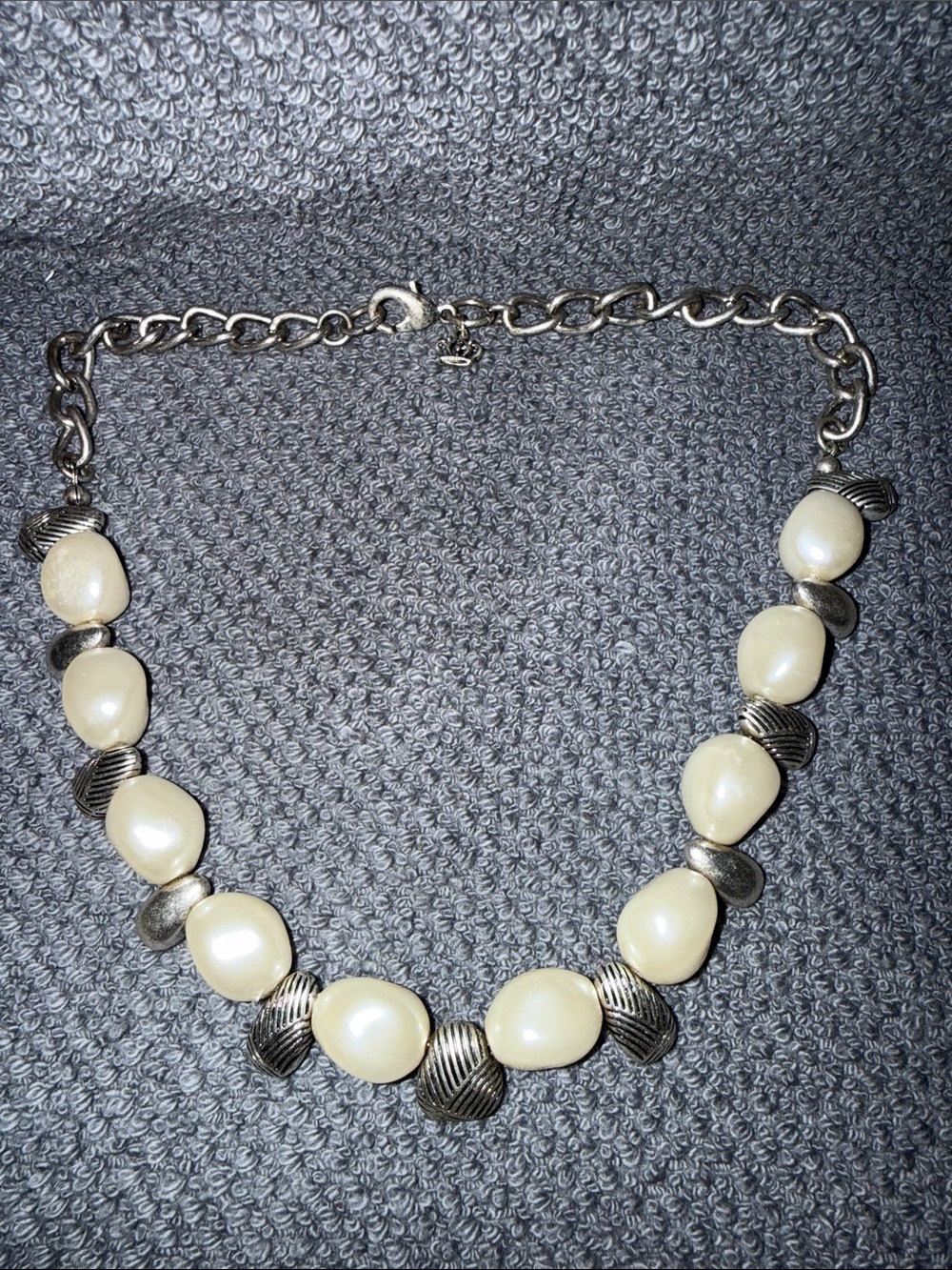 Premier Designs Faux Pearl Silver Tone Necklace